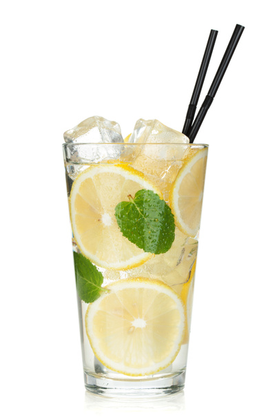 Glass of lemonade with lemon and mint - Photo, Image