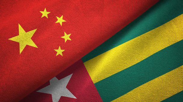 China and Togo two folded flags together - Photo, Image