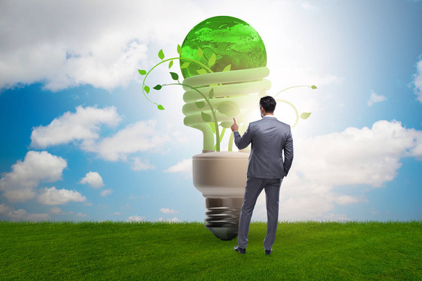 Concept of energy efficiency with lightbulb - Photo, Image