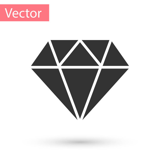 Grey Diamond sign isolated on white background. Jewelry symbol. Gem stone. Vector Illustration - Vector, Image