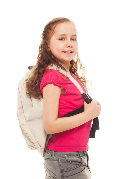 Smiling girl with rucksack - Foto, immagini