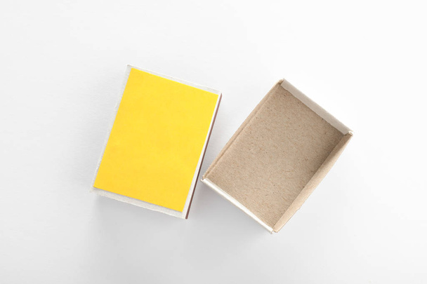 Empty matchbox on white background, top view. Space for design - Foto, Imagem