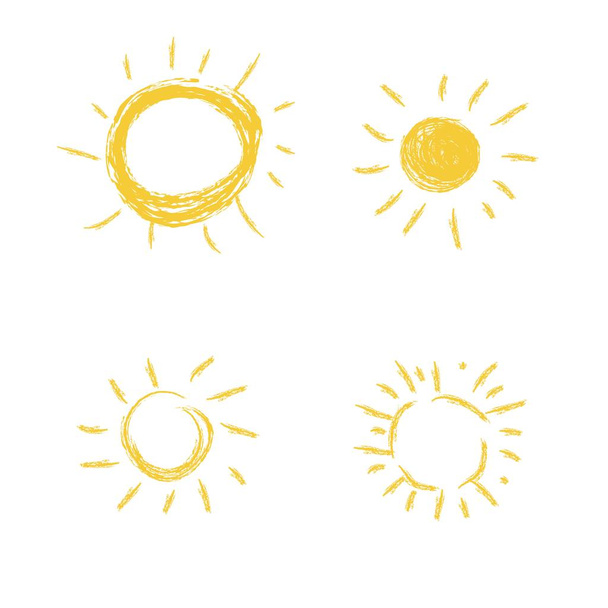 Sol icono conjunto, vector de ilustración - Vector, Imagen