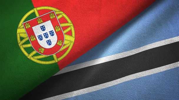Португалія і Ботсвани, два складені разом прапори  - Фото, зображення