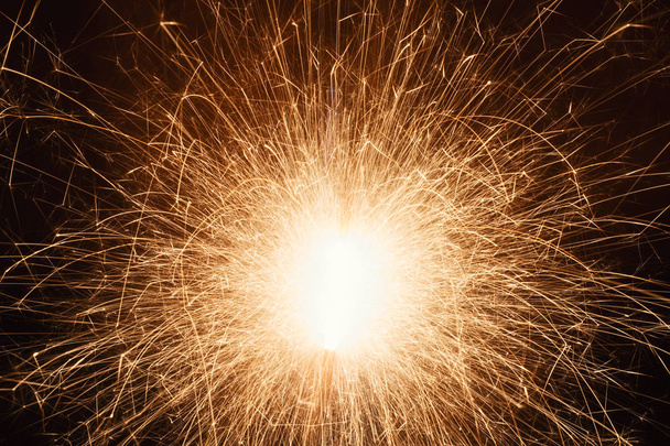 Long Exposure Of Burning Sparkler At Night - Photo, Image