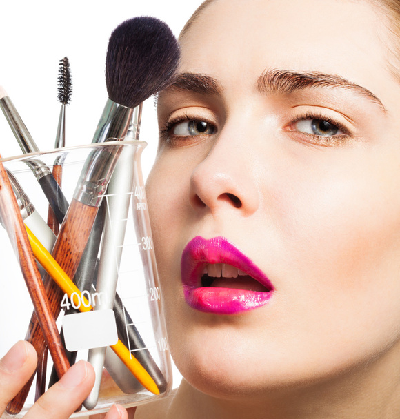 Beauty portrait and makeup science - Foto, Imagen