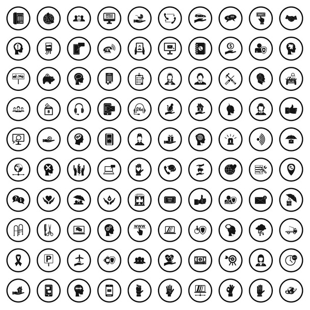 Ensemble de 100 icônes d'assistance téléphonique, style simple
  - Vecteur, image