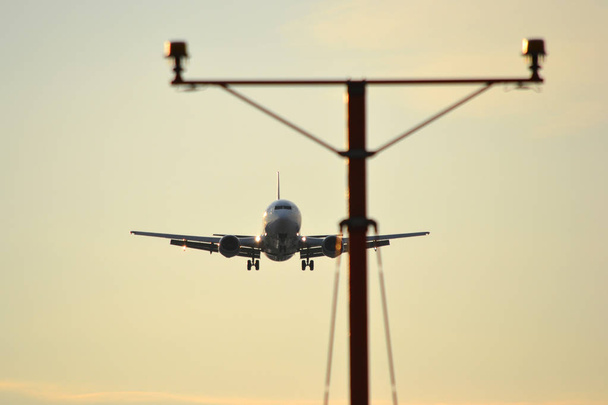 Plane, beacon post, airport - Photo, Image