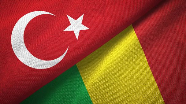 Turkki ja Mali kaksi taitettua lippua yhdessä - Valokuva, kuva