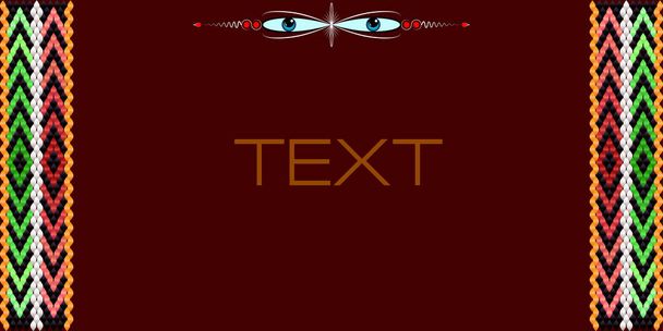 Marco para texto con un separador y un patrón en la tela beduina Sadu. Llama la atención sobre el importante texto
. - Vector, imagen