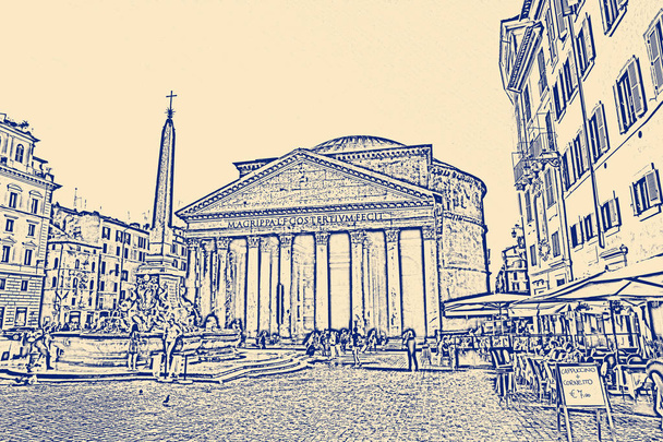 Пантеон бывший римский храм, ныне церковь, в Риме, Италия
 - Фото, изображение