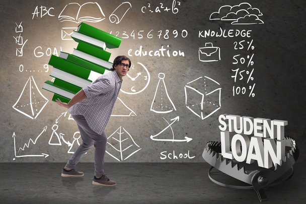 Young student in loan and debt concept - Photo, Image