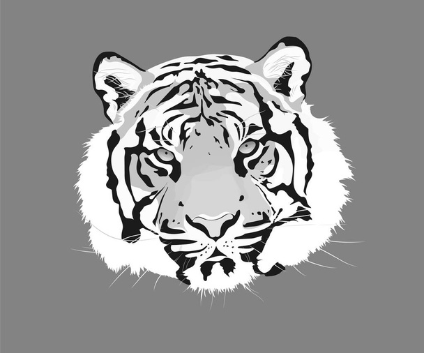 Иллюстрация вектора тигра. Значок головы животного
. - Вектор,изображение