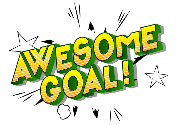 Geweldige Goal! -Vector geïllustreerde comic book stijl zinsdeel op abstracte achtergrond. - Vector, afbeelding