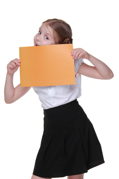 šťastný školačka s listem papíru - Fotografie, Obrázek