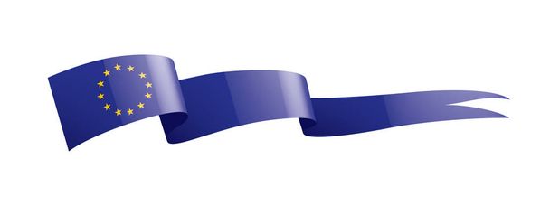 Europese Unie vlag, vector illustratie op een witte achtergrond - Vector, afbeelding