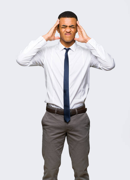 Young afro american businessman unhappy and frustrated with something on isolated background - Photo, Image