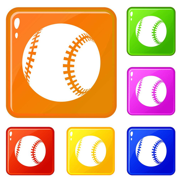 Icônes de baseball définir la couleur vectorielle
 - Vecteur, image