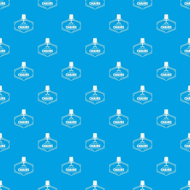 Chair pattern vector seamless blue - Vector, Image