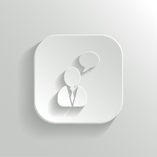 Speech icon - vector white app button - Διάνυσμα, εικόνα