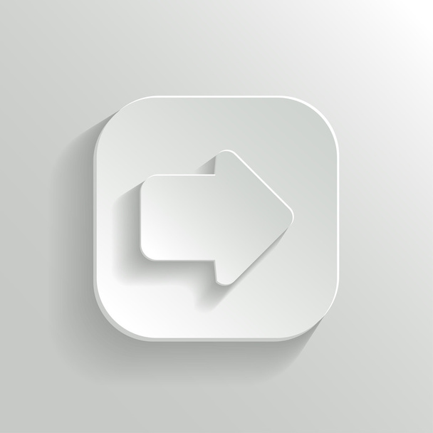 Arrow icon - vector white app button - Διάνυσμα, εικόνα