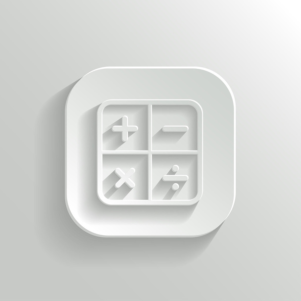 Calculator icon - vector white app button - Вектор,изображение