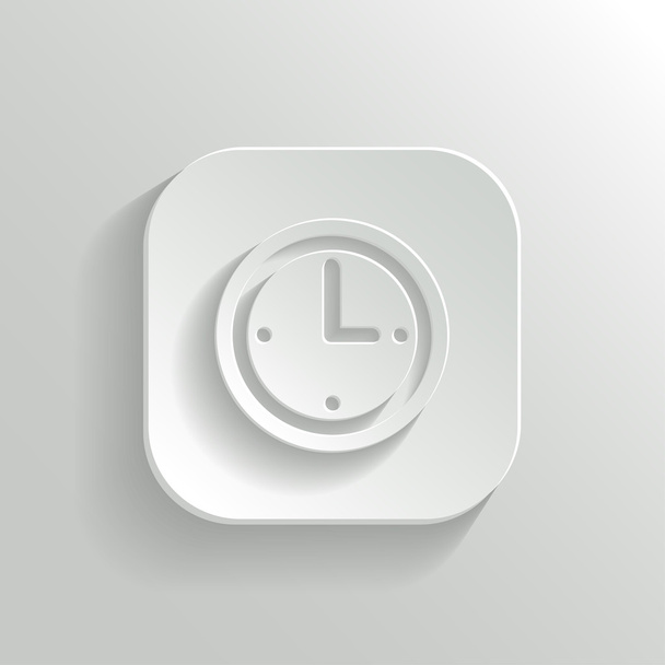 Clock icon - vector white app button - Vetor, Imagem