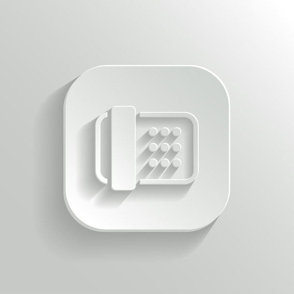Fax machine icon - vector white app button - Vettoriali, immagini