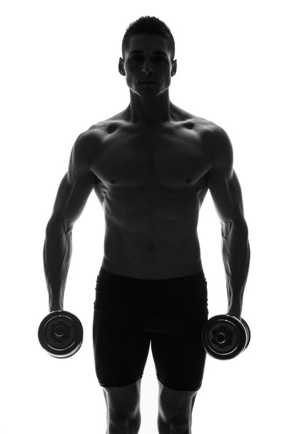 Uomo muscolare isolato su bianco
 - Foto, immagini