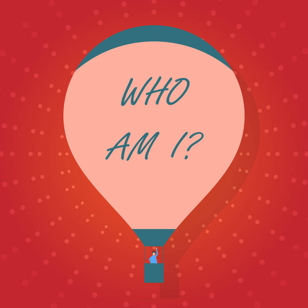 Text sign showing Who Am I. Conceptual photo Introduce Identify yourself demonstratingality likes dislikes profile. - Photo, Image