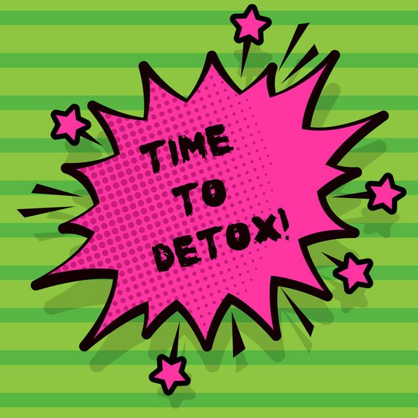 Word tijd aan Detox tekst schrijven. Bedrijfsconcept voor Moment voor dieet voeding gezondheid verslavingszorg reinigen. - Foto, afbeelding