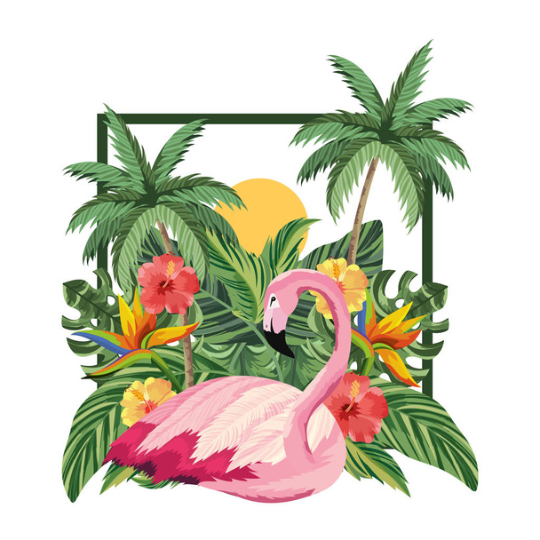 dessin animé flamant tropical
 - Vecteur, image