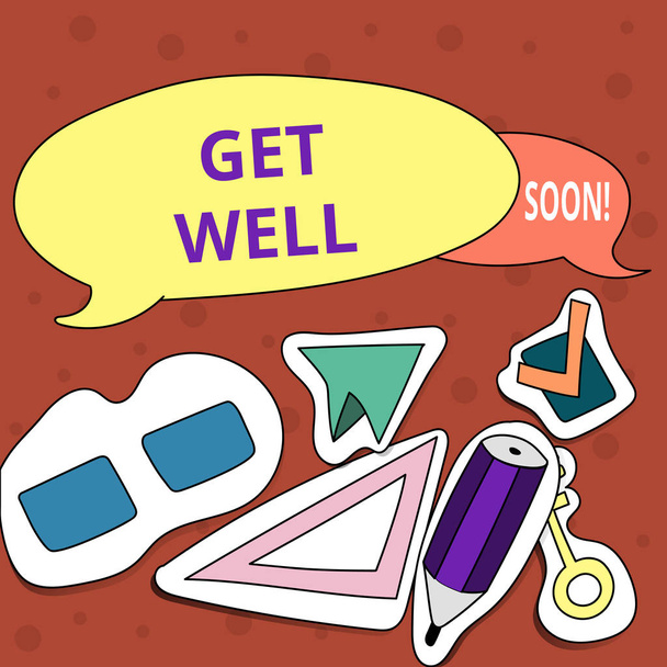 Концептуальный почерк, показывающий Get Well Soon. Бизнес фото текст Желаю вам здоровья лучше, чем сейчас
. - Фото, изображение