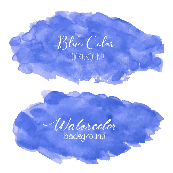 Blue abstract watercolor background. Watercolor element for card. Vector illustration. - Vector, Image