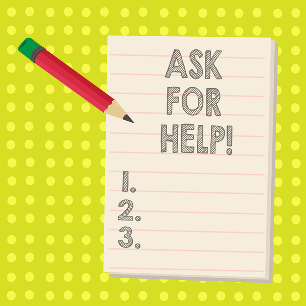 Λέξη σύνταξη κειμένου Ask για βοήθεια. Επιχειρηματική ιδέα για την αίτηση για την παροχή βοήθειας απαιτείται επαγγελματική συμβουλή. - Φωτογραφία, εικόνα