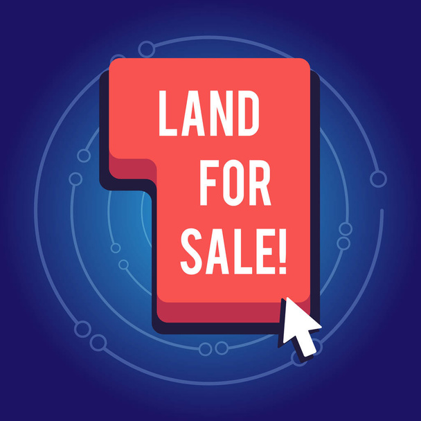 Teksti merkki osoittaa Land For Sale. Käsitteellinen kuva Real Estate Erä Myynti Kehittäjät Jälleenmyyjät Investointi
. - Valokuva, kuva