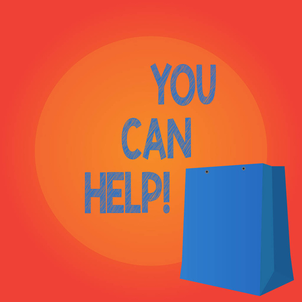 Rukopis textu, psaní, můžete pomoci. Pojetí znamená být dobrovolnické pomoci ukazující v nouzi poskytnout pomoc. - Fotografie, Obrázek