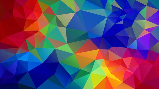 ベクトル不規則な多角形の抽象的な背景 - 三角形の低ポリ パターン - 完全なスペクトル マルチ色の虹 - レッド、オレンジ、イエロー、グリーン、ブルー - ベクター画像