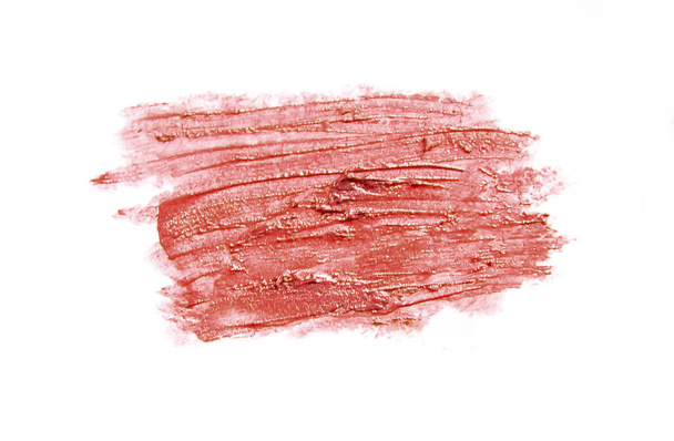 Lippenstift-Kosmetik. isoliert. selektiver Fokus Kosmetik Textur rot - Foto, Bild
