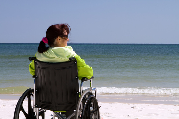 Woman Disability Beach - Photo, Image