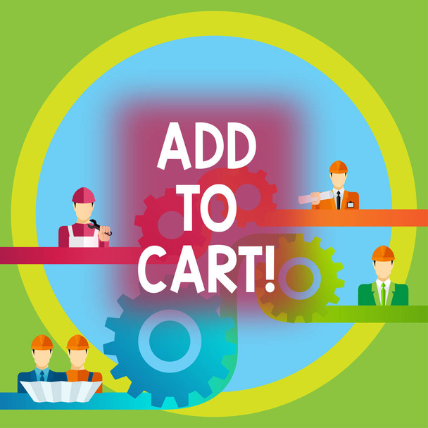 Текст для написания слов Add To Cart. Бизнес-концепция онлайн-закупок в электронной коммерции
. - Фото, изображение