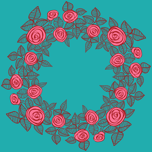 Beautiful wreath of roses. - Vector, Image