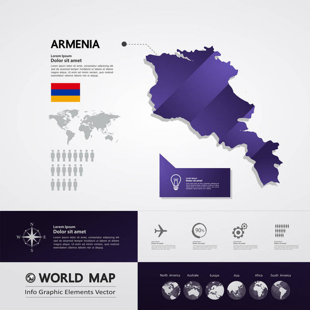 Ilustracja wektorowa Mapa Armenii. - Wektor, obraz