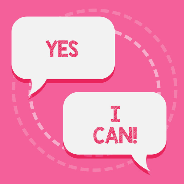 Word schrijven tekst Ja I Can. Business concept voor motivatie om iets te doen hebben de genoeg kracht om door te gaan. - Foto, afbeelding