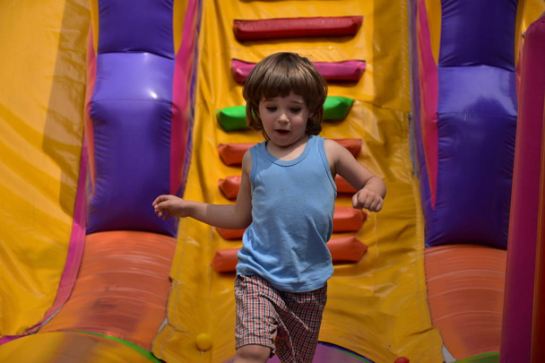 child play on the inflatable castle - Photo, Image
