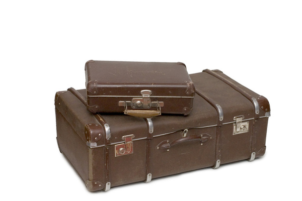 Heap of old suitcases isolated - Photo, Image