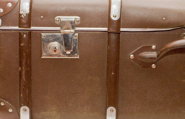 The lock of an old suitcase isolated - Zdjęcie, obraz