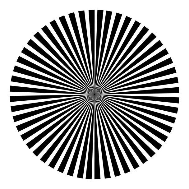 Hintergrund in Form eines schwarzen Strahlenballes auf weißem Hintergrund - Vektor, Bild