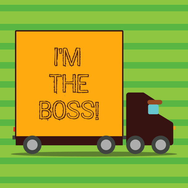Texto de escritura de palabras I M The Boss. Concepto de negocio para Ser el que da órdenes en un trabajo o situación particular
. - Foto, Imagen