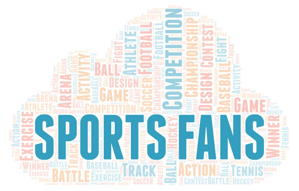 Spor hayranları kelime bulutu. Yalnızca metin ile yapılan Wordcloud. - Fotoğraf, Görsel